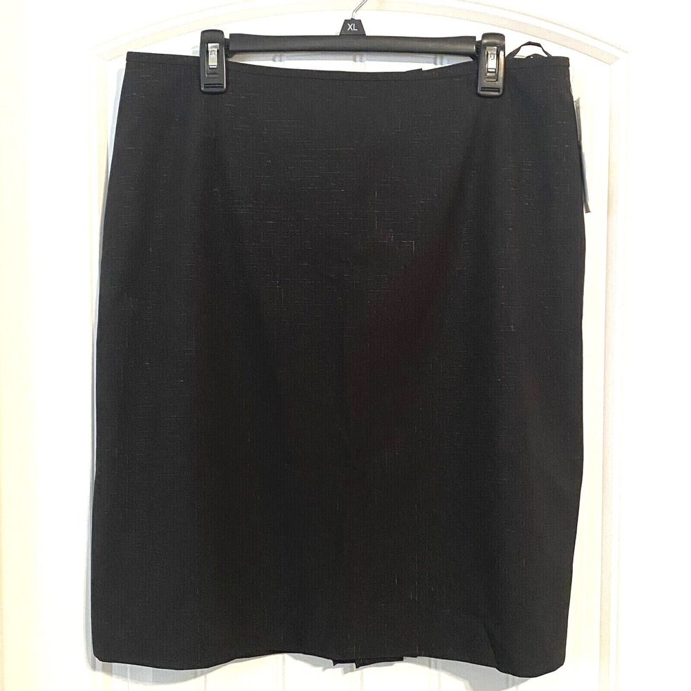 New Alex Marie Women 14 Pencil Skirt Black Silver Daniella Lined Workwear Formal